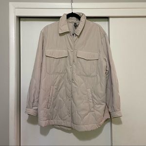 Quilted Cream “Shacket” Shirt Jacket | H&M